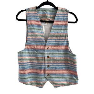 American Profile Jeanswear Aztec Southwest Vest‎ Made in USA Vtg Women's Size S